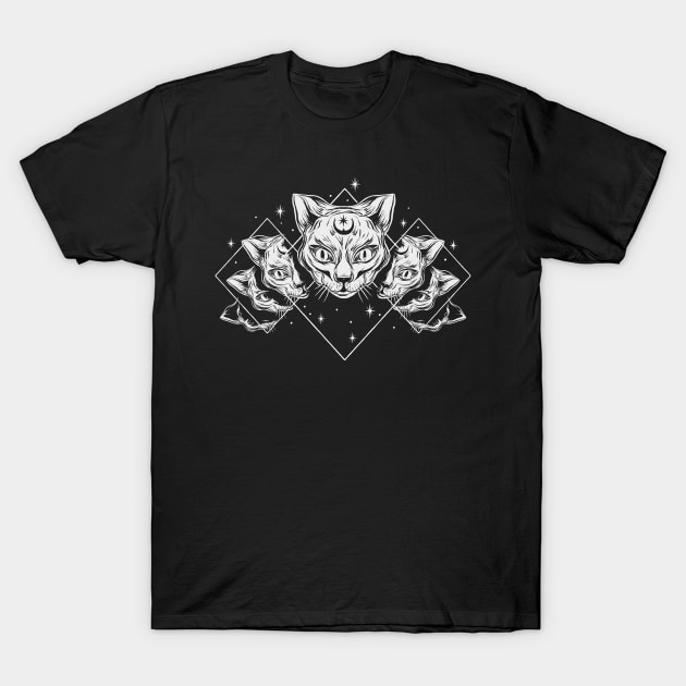 Black Magic Cats T-Shirt by DeepFriedArt